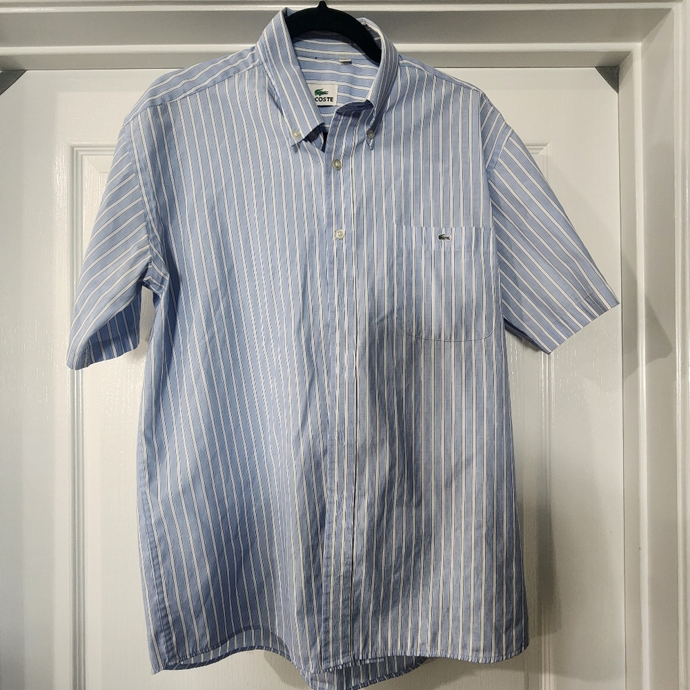 Lactose Men's button down short sleeve shirt. Size medium